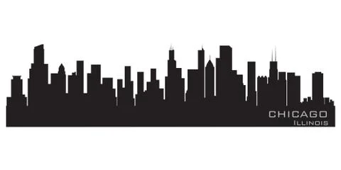 Chicago, illinois skyline. detailed vector silhouette Stock Illustration
