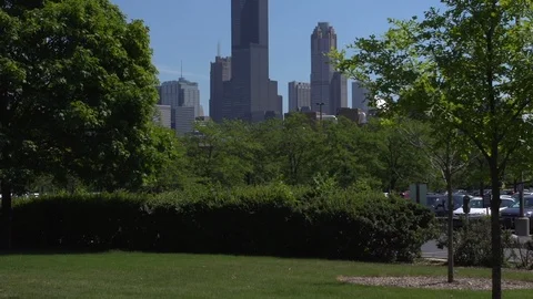 Chicago Illinois Skyline Pan Stock Footage 96798982