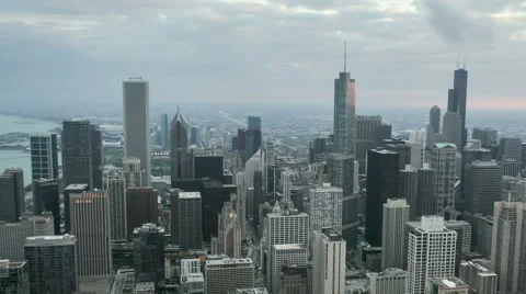 Chicago Illinois Windy City Il Sears Tower Willis Timelapse Day Night 24 Hours Stock Footage