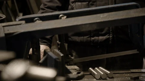 Chicago Interior Machine Works Shop Older Man Tilt Up Stock Footage 89996090