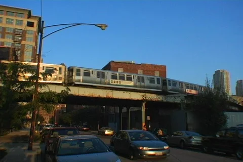 Chicago L Train 03 Stock Footage 491246