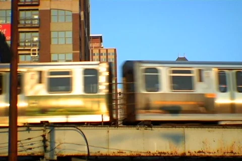 Chicago L Train 05 Stock Footage 491247