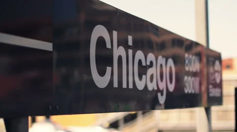 Chicago L Train Sign Rack Focus Stock Footage 50415333