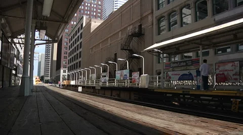 Chicago L Train Tracks Time Lapse Stock Footage 1015760