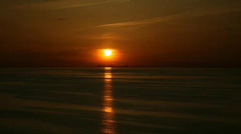 Chicago Lake Sunset Stock Footage