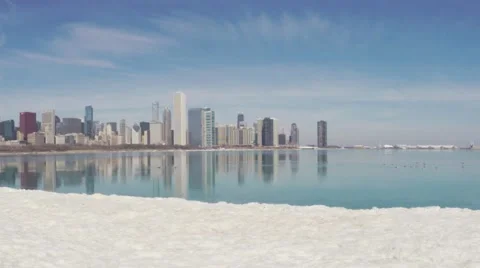 Chicago lakefront skyline Stock Footage 48152482