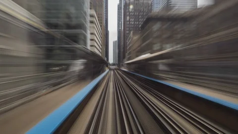 Chicago Loop, Hyperlapse. Stock Footage 96430579