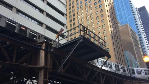 Chicago Loop Train Video stock 252937146