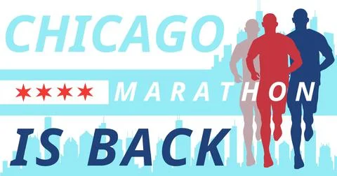 Chicago Marathon Headline. Suitable to use on Sports Event Stock Illustration