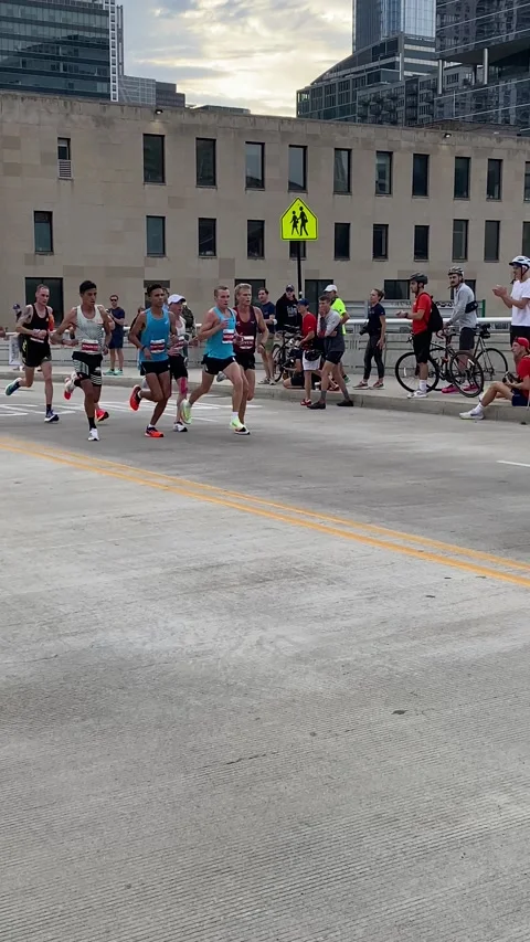 Chicago Marathon Runners Stock Footage 162705361