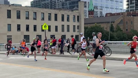 Chicago Marathon Runners Stock Footage 162705377