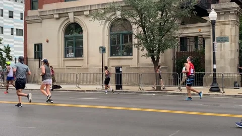 Chicago Marathon Runners Stock Footage 162705509