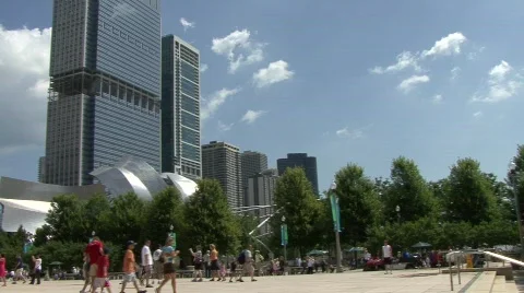 Chicago, Millennium Park Bean CloudGate 動画素材 498456