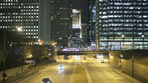 Chicago Night Driving Video stock 72821919