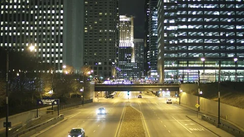 Chicago Night Driving Video stock 81986126