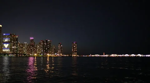 Chicago Night Skyline Stock Footage 30961686