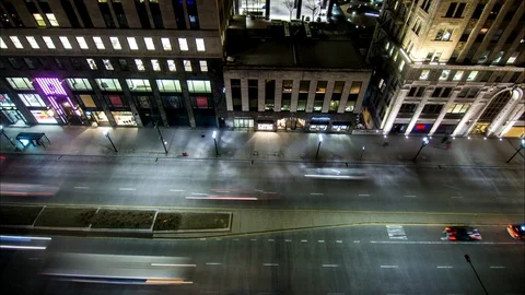 Chicago night time lapse Stock Footage 89873703