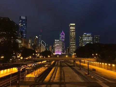 Chicago nightlights Stock-Fotos
