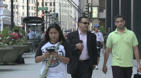 Chicago Pedestrians Stock Footage 8576029