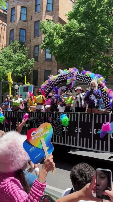 Chicago Pride Parade Float and Dancing Stock Footage 331569429