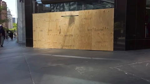 Chicago Protests, Boarded Buildings Sub 03 Video stock 131786477