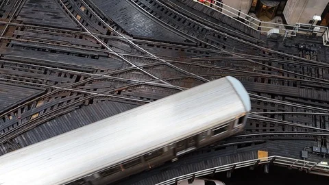 Chicago Public Transportation  Trains Stock Footage 120756782
