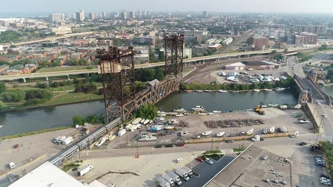 Chicago Rairoad Bridge Southside Vídeos de archivo 94970341
