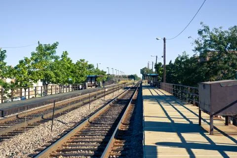 Chicago Ravenswood Elevator Train Stop in Autumn Stock Photos