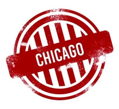 Chicago - Red grunge button, stamp Stock Illustration