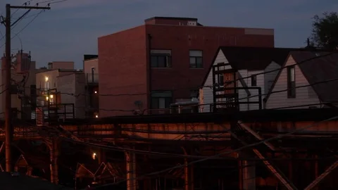 Chicago Redline Dusk Stockbeeldmateriaal 79020297