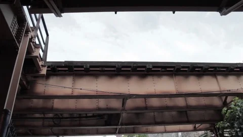 Chicago Redline Underneath Subway Stock Footage 79020448