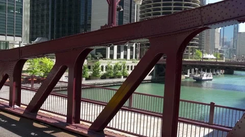 Chicago river bridge construction Stock Footage 54906573