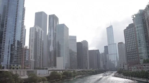 Chicago River Dolly Stock Footage 79020466