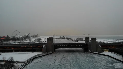 Chicago River Drone Stock Footage 118797560