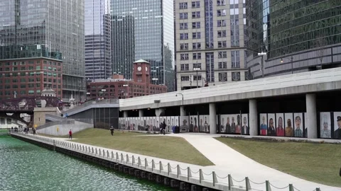 Chicago River Dyed Green for St Patrick's Weekend - Slow Motion Stock-Footage 150670892