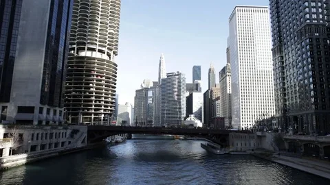 Chicago River Video stock 82589680