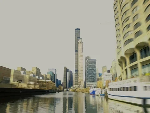Chicago River High Speed Stock Footage 83005741