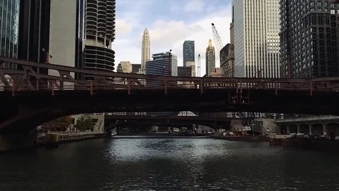 Chicago river hyperlapse from boat Stock Footage 78649253