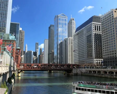 Chicago River Time Lapse Stock Footage 923864