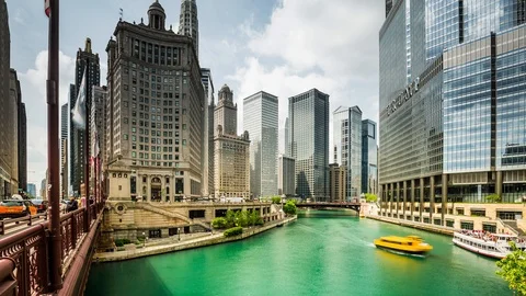 Chicago River Timelapse Stock Footage 100847205