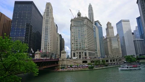 Chicago River Timelapse Video stock 156483480