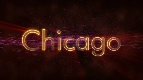 Chicago - Shiny looping city name text animation Stock Footage 99594045