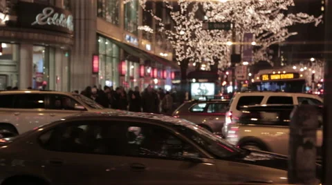 Chicago sightseeing buss, nighttime Stock Footage 41308217