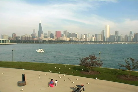 Chicago skyline 1 Stock Footage 490690