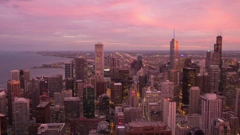 Chicago Skyline From 360 Chicago Observation Deck Stock Footage 334454918