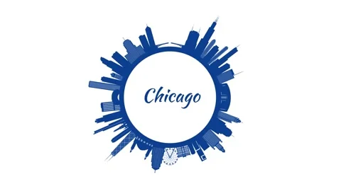 Chicago skyline animation 4K Stock-Footage 315683773
