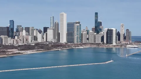 CHICAGO skyline builder by winter Stock Footage 301173420
