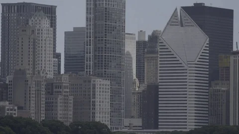 Chicago skyline close up Stock Footage 74166474