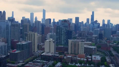 Chicago Skyline Close Stock Footage 219825287