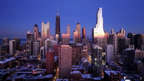 Chicago Skyline Drone Aerial Stock Footage 327809941
